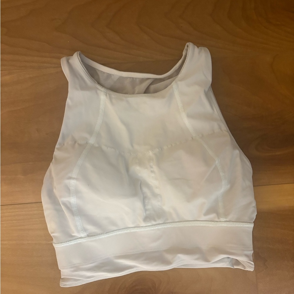 White Athletic Crop Top